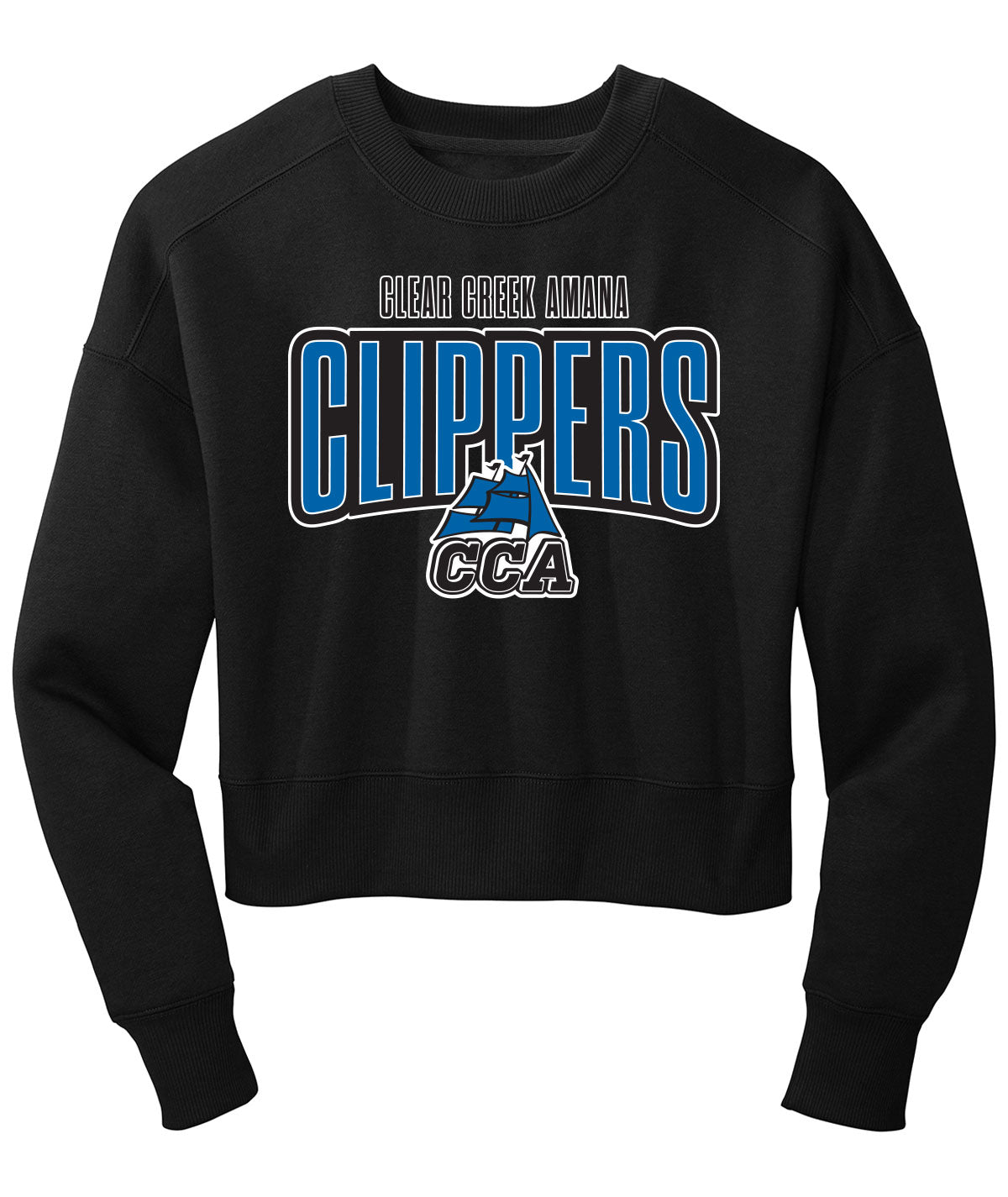 CCA Clippers Arc Womens Fleece Crop Crew