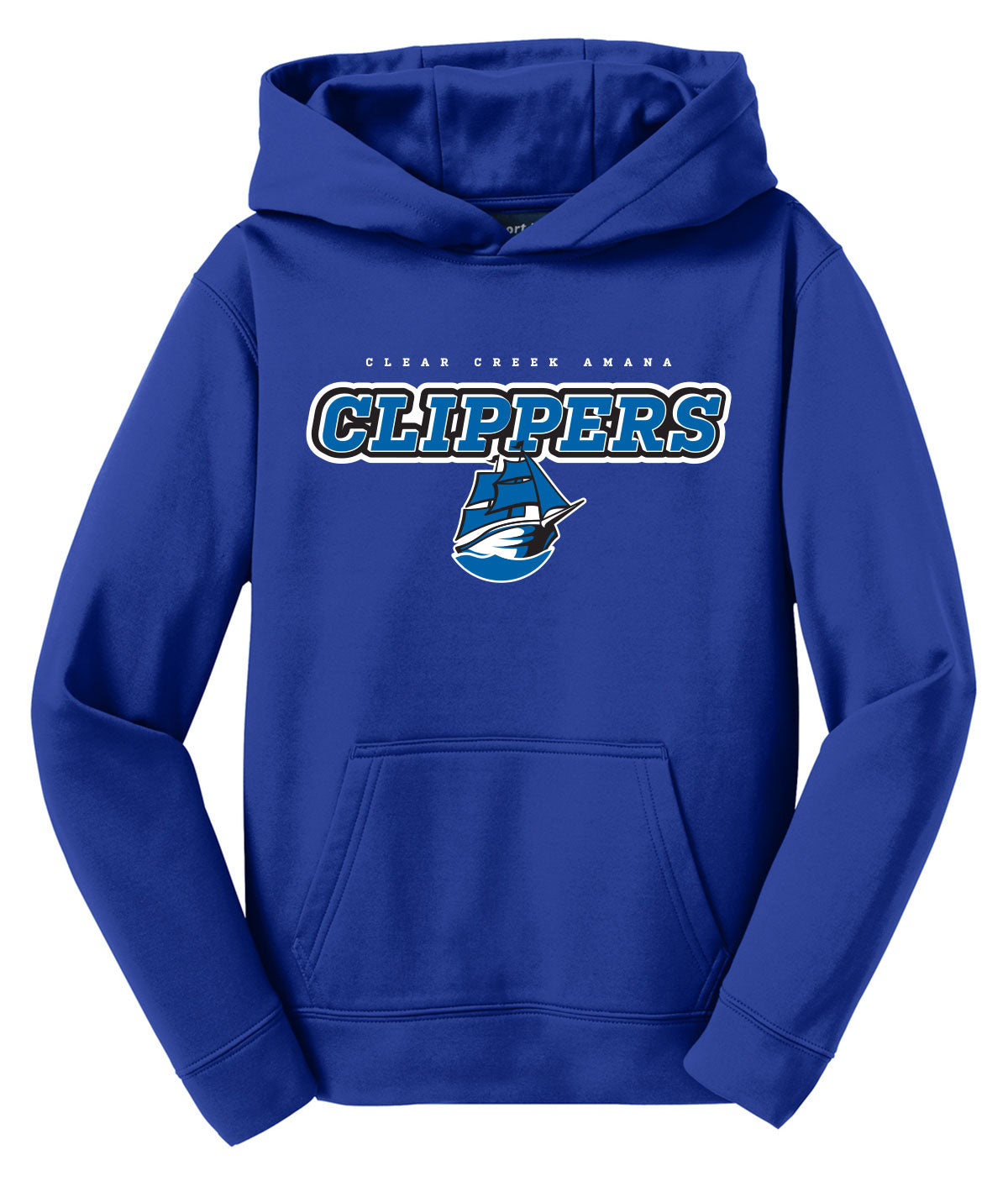 Clear Creek Amana Clippers Youth Performance Hooded Sweatshirt