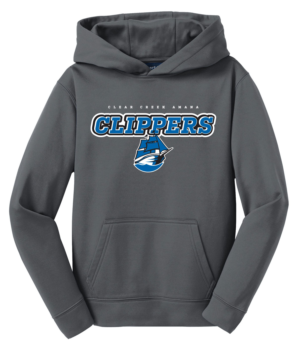 Clear Creek Amana Clippers Youth Performance Hooded Sweatshirt